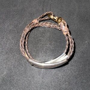 Addison Braided Leather Wrap Bracelet in Silver